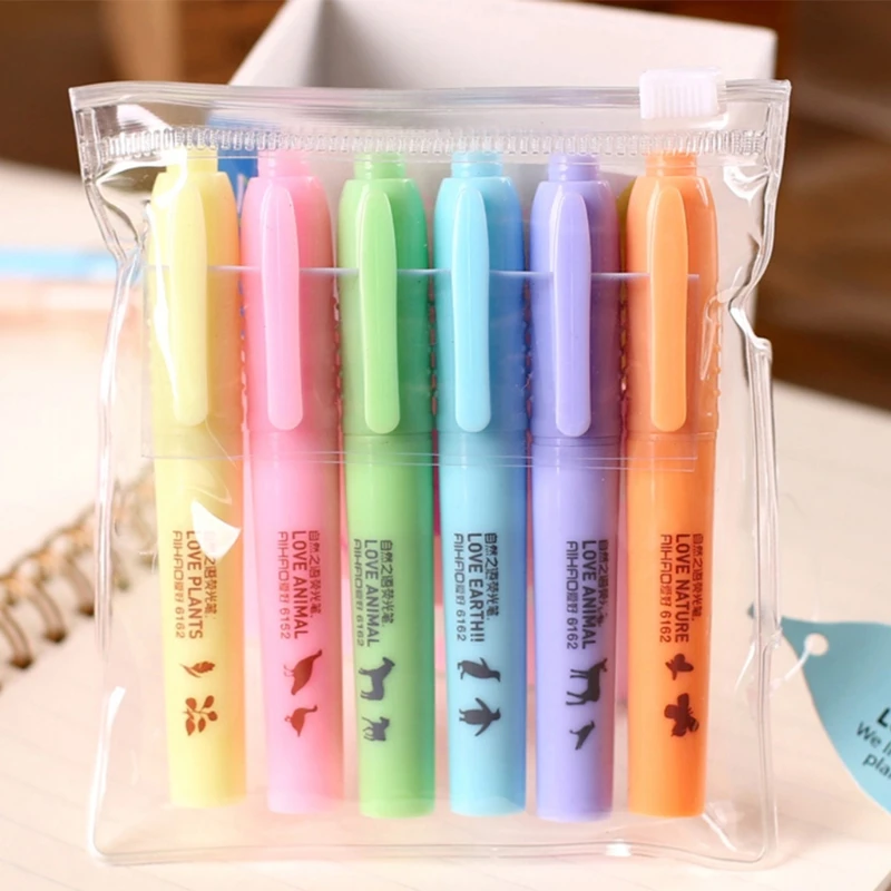 6 different colors stationery fresh and creative highlighter pen highlighter pen color watercolor notebook marker marker pen D14
6 different colors stationery fresh and creative highlighter pen highlighter pen color watercolor notebook marker marker pen D14