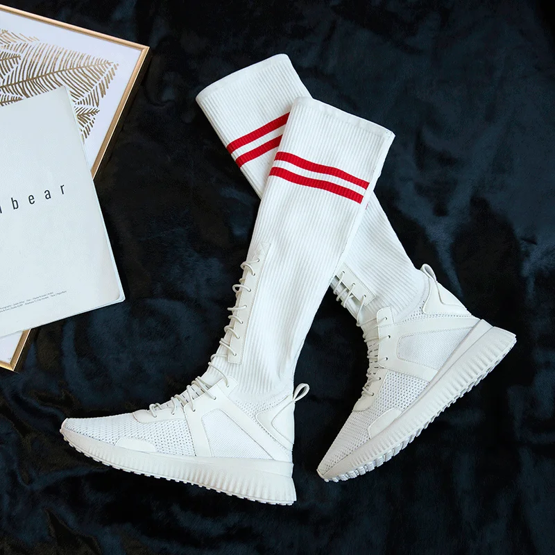 Women Sock Boots 2019 New Stretch Fabric Shoes Slip On Knee-High Boots Women Harajuku Boots For Women Botas Femininas De Inverno
Women Sock Boots 2019 New Stretch Fabric Shoes Slip On Knee-High Boots Women Harajuku Boots For Women Botas Femininas De Inverno