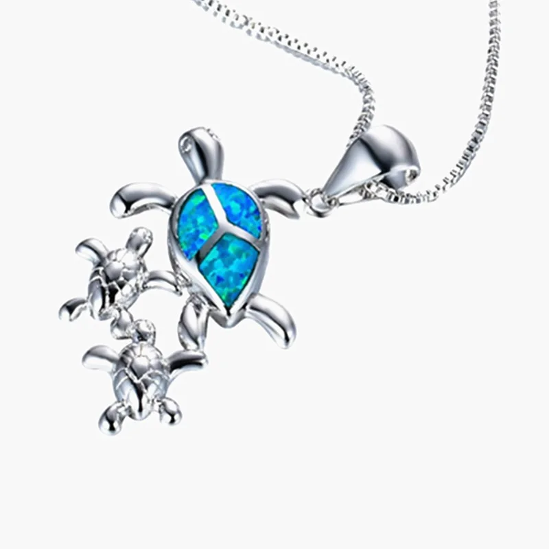 8Seasons New Fashion Silver Color Blue Artificial Opal Turtle Pendant Chain Necklace Rings For Women Beach Party Jewelry Set
8Seasons New Fashion Silver Color Blue Artificial Opal Turtle Pendant Chain Necklace Rings For Women Beach Party Jewelry Set