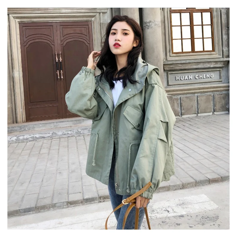 Spring and autumn wear women's jacket female 2022 new army green retro loose casual waist hooded windbreaker jacket tide W280
Spring and autumn wear women's jacket female 2022 new army green retro loose casual waist hooded windbreaker jacket tide W280