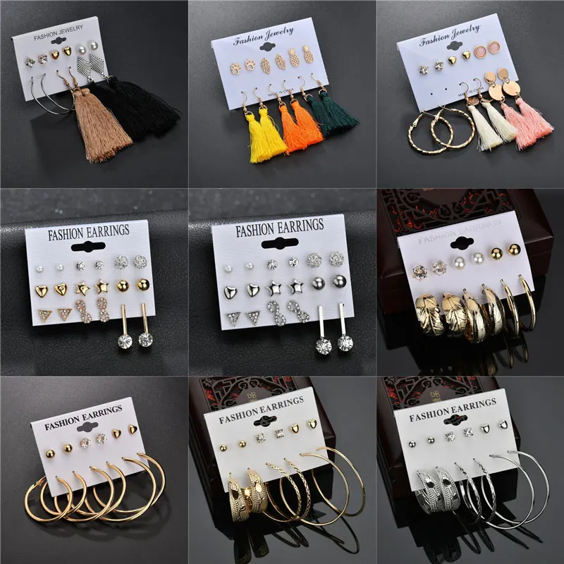 Modyle 5 pairs/set Fashion Earrings Set Gold Color Geometric Long Dangle Tassel Earrings For Women
Modyle 5 pairs/set Fashion Earrings Set Gold Color Geometric Long Dangle Tassel Earrings For Women