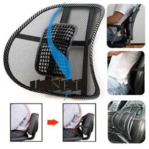 Black Mesh Lumbar Back Brace Support Cushion Cool For Office Home Car Seat Chair Sadoun.com