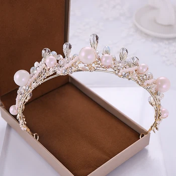 Fashion Gold Crowns Big Pearl Crystal Women Hair Jewelry For Bride Handmade Tiara Diadem Princess Pageant Wedding Hair Ornaments
Fashion Gold Crowns Big Pearl Crystal Women Hair Jewelry For Bride Handmade Tiara Diadem Princess Pageant Wedding Hair Ornaments