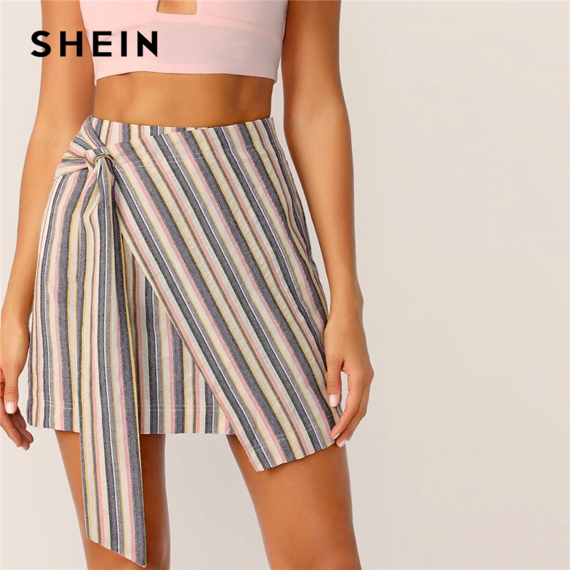 SHEIN Multicolor Tie Side Wrap Striped Mini Skirt High Waist Bodycon Skirts Womens Summer Autumn High Street Boho Skirt
SHEIN Multicolor Tie Side Wrap Striped Mini Skirt High Waist Bodycon Skirts Womens Summer Autumn High Street Boho Skirt