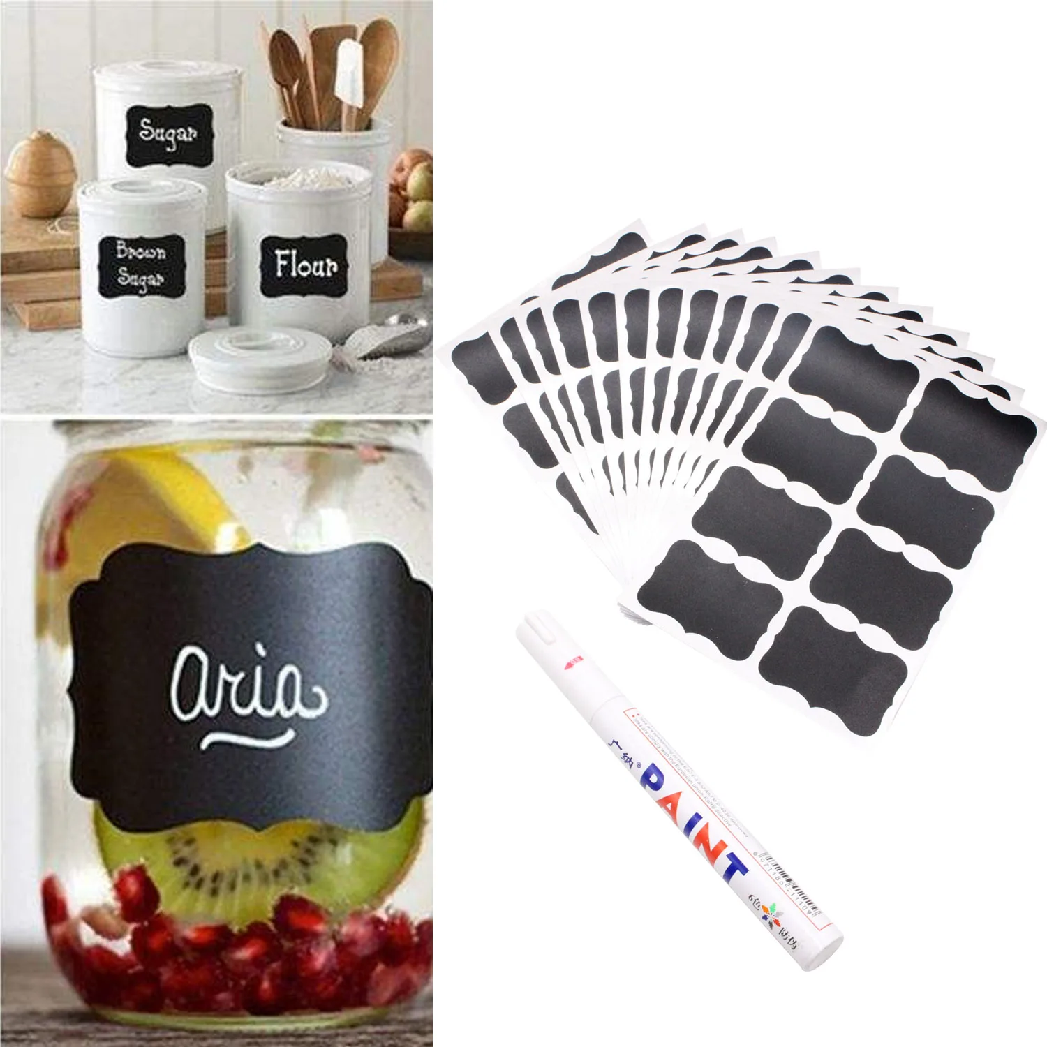 96PCS Reusable Chalkboard Blackboard Message Board Labels Stickers with Chalk Marker for Labeling Glass Bottle Jar Tin Canisters
96PCS Reusable Chalkboard Blackboard Message Board Labels Stickers with Chalk Marker for Labeling Glass Bottle Jar Tin Canisters