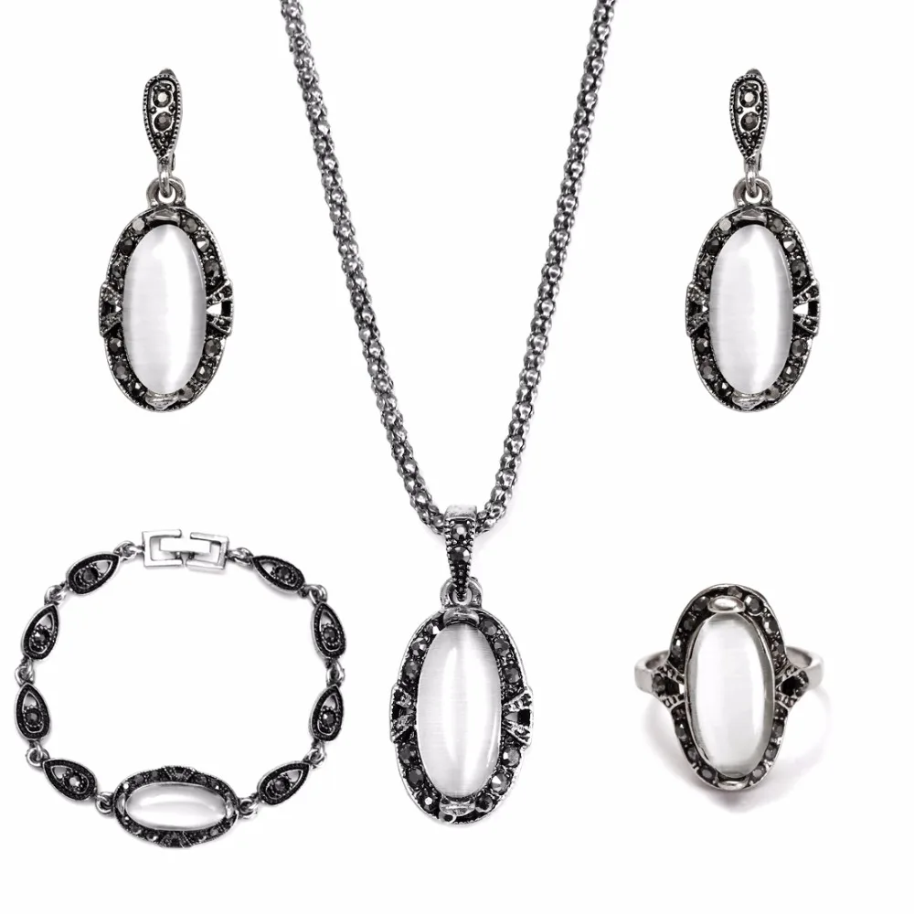 Jewelry Set 1 Set Vintage Withe Fresh Pendant Necklace Earrings Bracelet and ring For Woman parure bijoux femme
Jewelry Set 1 Set Vintage Withe Fresh Pendant Necklace Earrings Bracelet and ring For Woman parure bijoux femme
