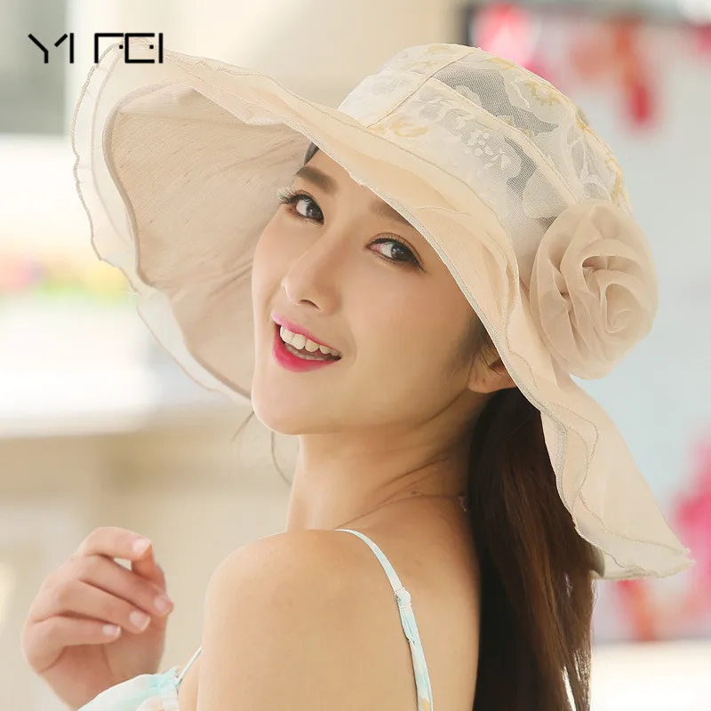 2018 New Summer Elegant Hat for Women Wide Brim Lace Floppy Hat Ladys Tea Party Cap Beach UV Sunhats Chapeau Femme outdoor
2018 New Summer Elegant Hat for Women Wide Brim Lace Floppy Hat Ladys Tea Party Cap Beach UV Sunhats Chapeau Femme outdoor