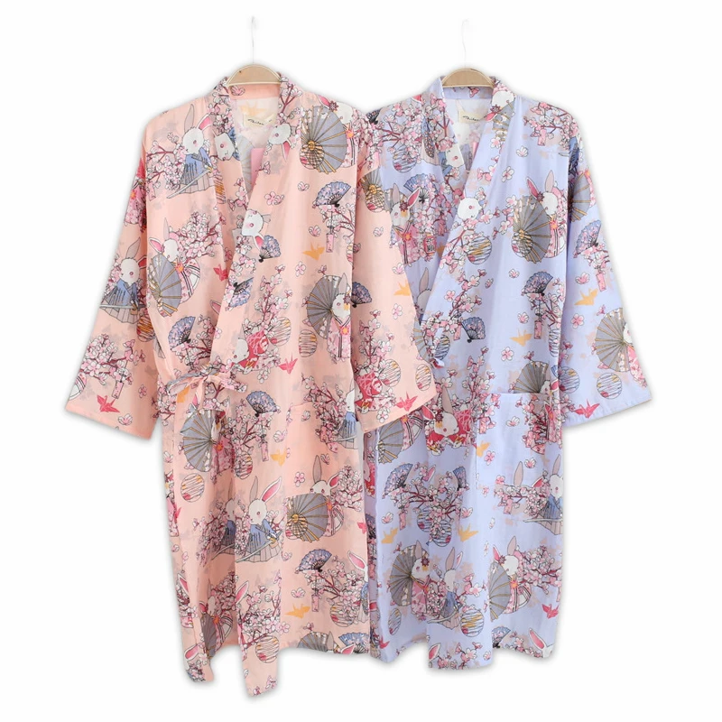 Spring 100% cotton Japanese kimono robes for women long sleeve women robes sexy cute Cartoon rabbit bathrobes
Spring 100% cotton Japanese kimono robes for women long sleeve women robes sexy cute Cartoon rabbit bathrobes