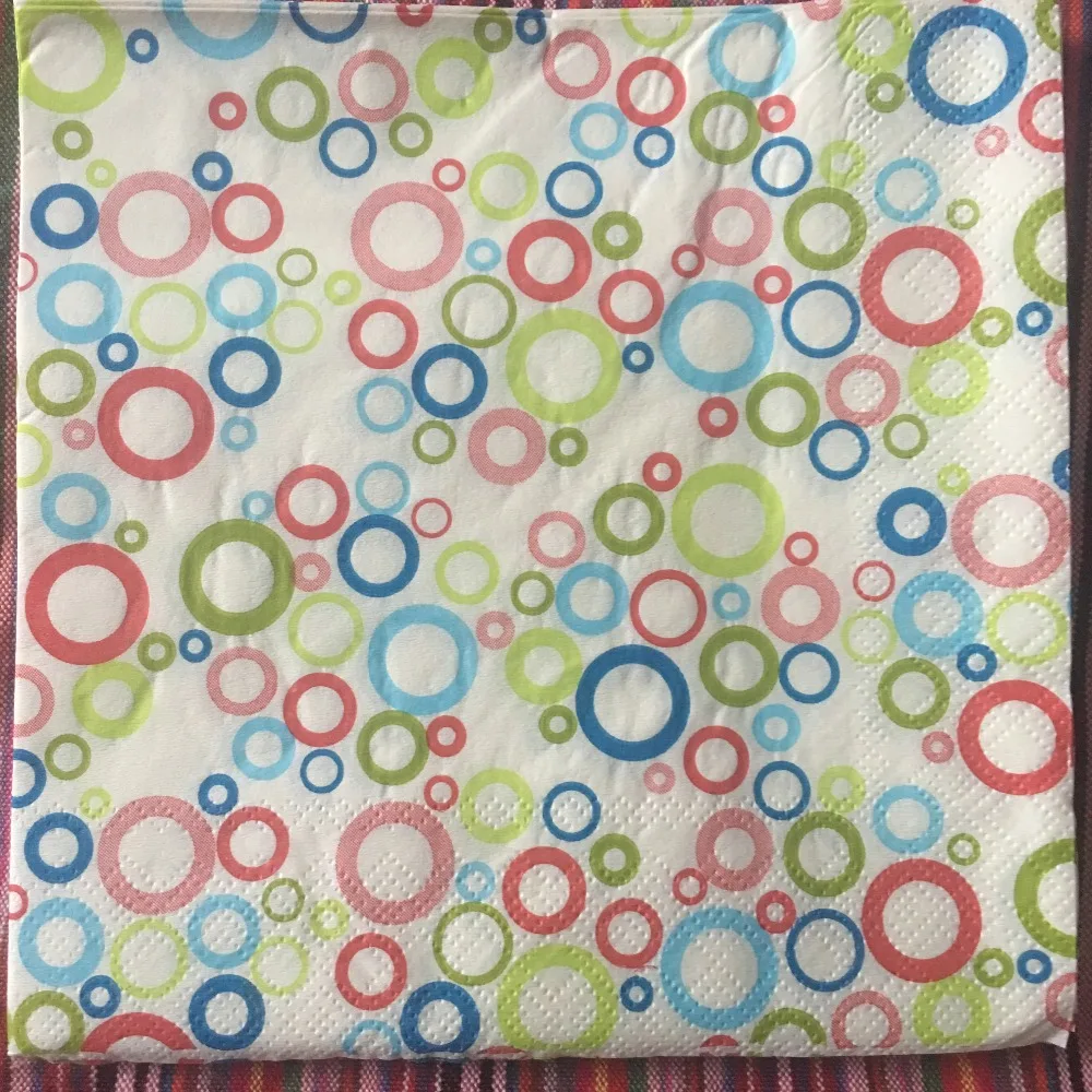Фото 20 Vintage table napkin paper cute tissue colorcircle pop style handkerchief decoupage wedding party serviette home dinner decor | Дом и сад