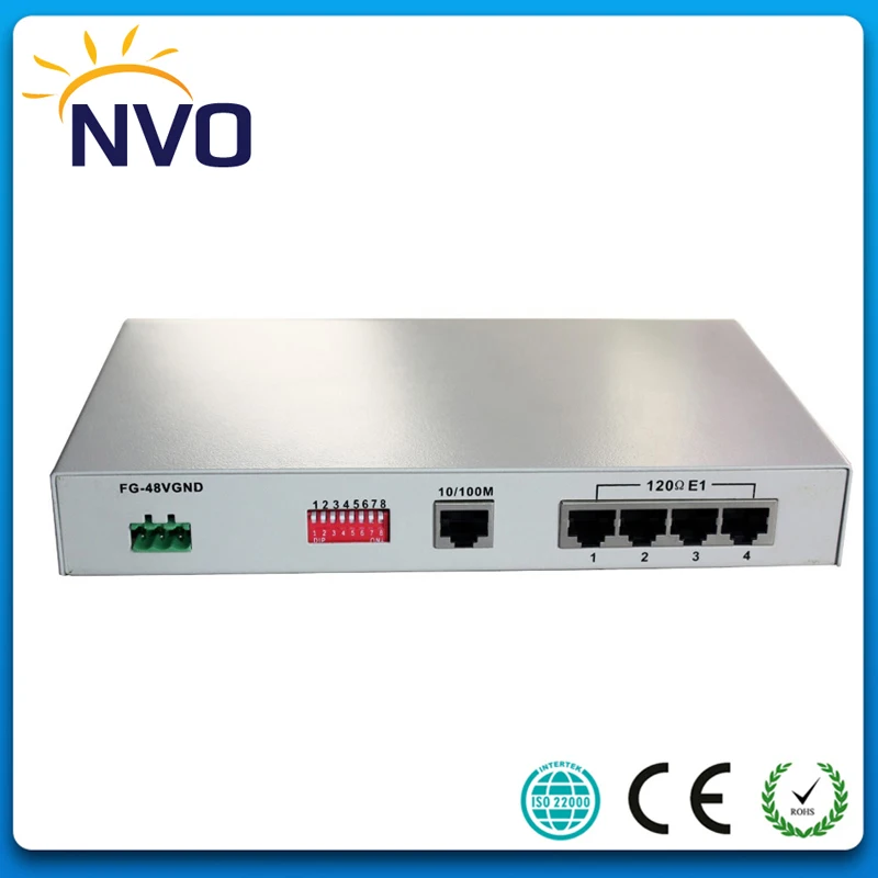 

4E1 to Ethernet Interface Converter,Bandwidth:8.192M,10/100 adaptive, VLAN, 19 Inch Rack, AC220V or 48V Euro Power Charger