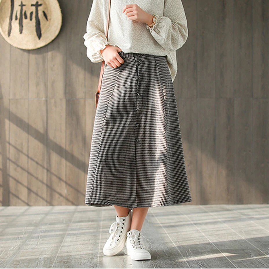 Women Cotton Skirt Vintage Formal Office Ladies Casual Fashion for Spring Long Elastic Waist Skirt Plaids AZ39493024
Women Cotton Skirt Vintage Formal Office Ladies Casual Fashion for Spring Long Elastic Waist Skirt Plaids AZ39493024