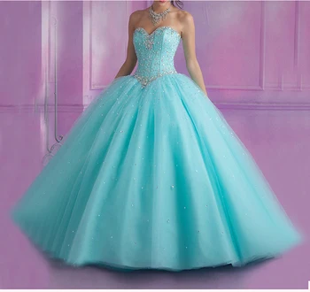 YGMJZB Pink Light Blue Quinceanera Dresses Ball Gowns