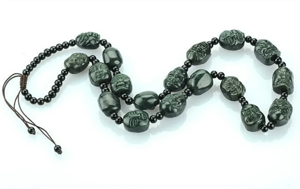 100% Nature Hetian Jade 18 Beads Necklace/Hand-carved 18 different Buddha head semi-precious Stone statue
100% Nature Hetian Jade 18 Beads Necklace/Hand-carved 18 different Buddha head semi-precious Stone statue