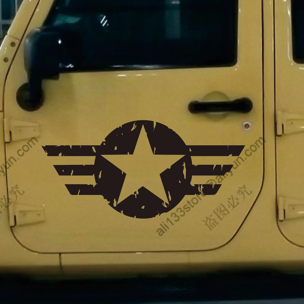 

Army Air Force Star Vet Veteran Car Decal Sticker Vinyl Window Bumper die cut distressed style ,choose size and color!