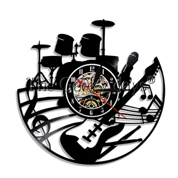 1Piece Guitar And Drum Kit Vinyl Record Wall Clock Rock N Roll Wall Clock Instrument Watch Drummer Guitarist Music Lover Gift
1Piece Guitar And Drum Kit Vinyl Record Wall Clock Rock N Roll Wall Clock Instrument Watch Drummer Guitarist Music Lover Gift