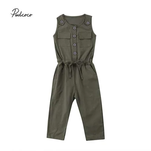 Pudcoco 2018 Kid Baby Girl Toddler Romper Army Green Sleeveless Button Pocket Jumpsuit Clothes Summer Cool Outfit Overall 1-6T
Pudcoco 2018 Kid Baby Girl Toddler Romper Army Green Sleeveless Button Pocket Jumpsuit Clothes Summer Cool Outfit Overall 1-6T