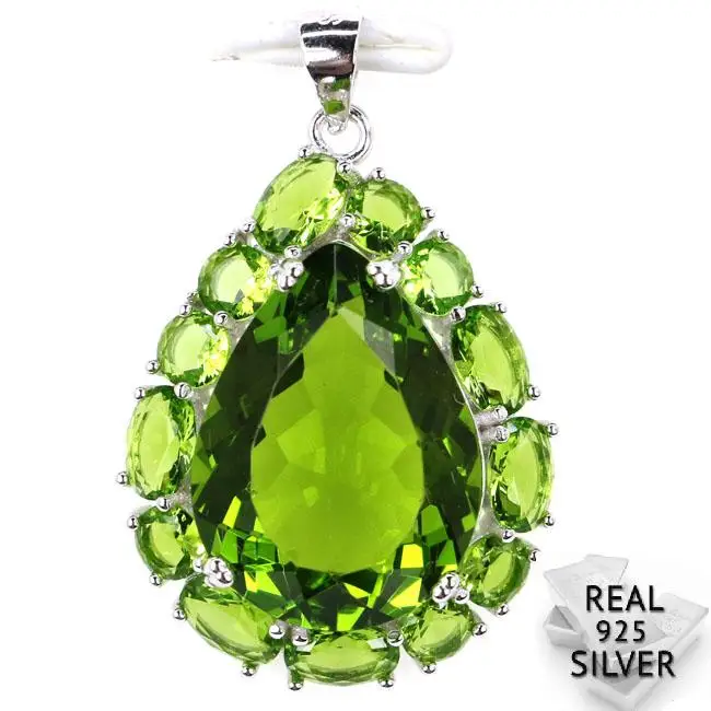 Guaranteed Real 925 Solid Sterling Silver 6.0g Elegant Pear Shape Green Peridot Pendant 33x22mm
Guaranteed Real 925 Solid Sterling Silver 6.0g Elegant Pear Shape Green Peridot Pendant 33x22mm