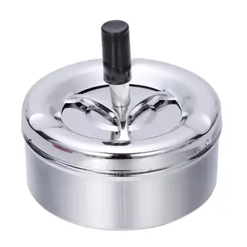 LUOEM Round Push Down Cigarette Ashtray Stainless Steel Tabletop Ashtray with Spinning Tray Desktop Smoking Ash Tray for Smokers
LUOEM Round Push Down Cigarette Ashtray Stainless Steel Tabletop Ashtray with Spinning Tray Desktop Smoking Ash Tray for Smokers