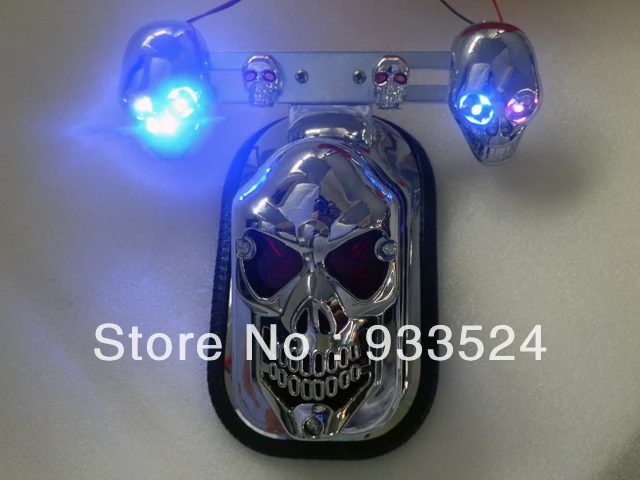 Skull Integrated Rear Tail Light Side Mount Plate W/ Turn Signal For Harley Yamaha V-star XV Road Star Chopper Honda Shadow VTX
Skull Integrated Rear Tail Light Side Mount Plate W/ Turn Signal For Harley Yamaha V-star XV Road Star Chopper Honda Shadow VTX