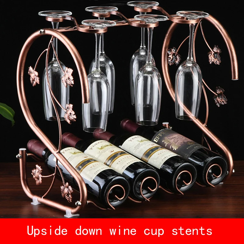 Leaf shape retro Electroplate 750ML Red wine and cup stents bronze color metal bracket
Leaf shape retro Electroplate 750ML Red wine and cup stents bronze color metal bracket