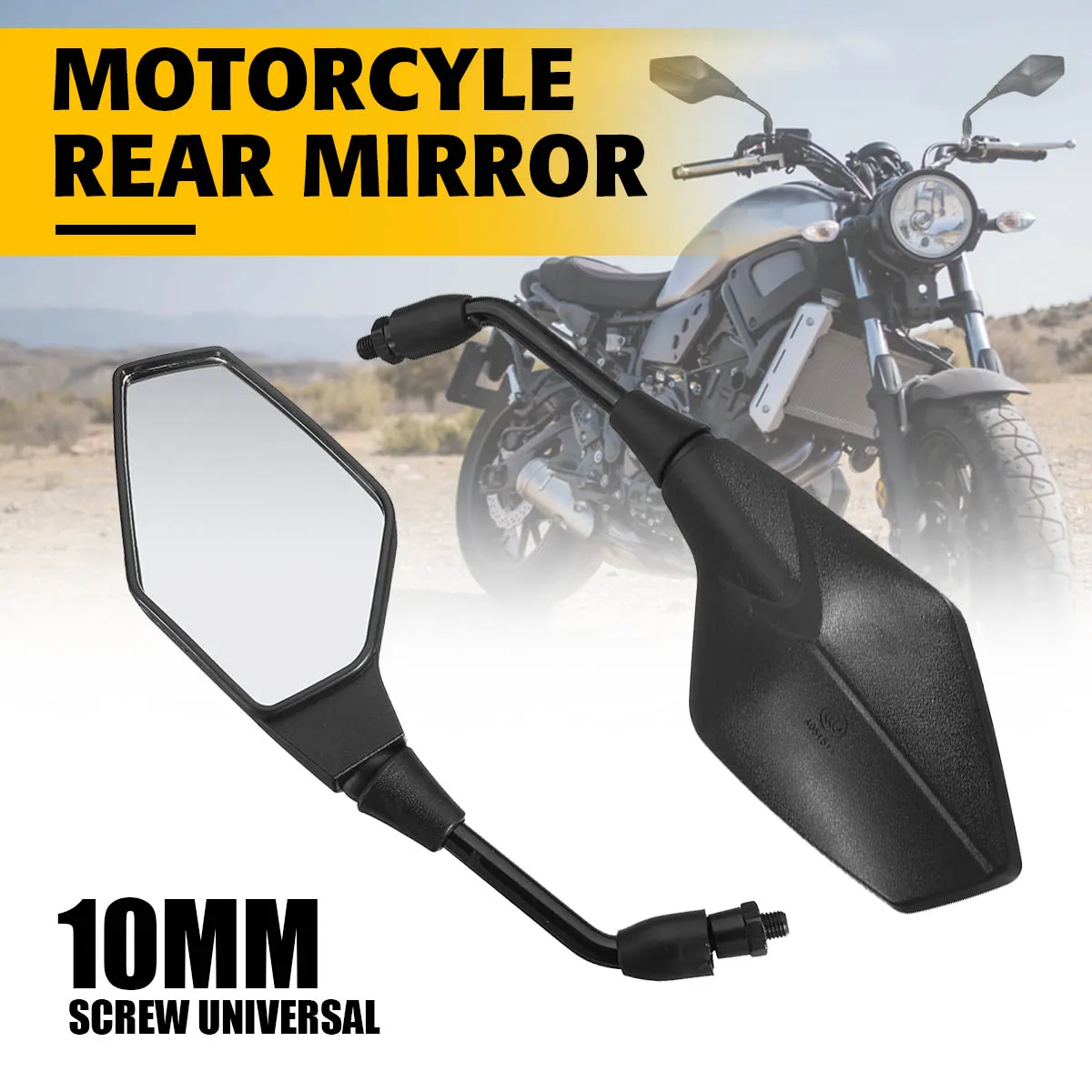 10MM Motorcycle Handlebar Rear View Side Mirror Rearview Mirrors Universal For Honda/Kawasaki/Yamaha/Suzuki/KTM Black
10MM Motorcycle Handlebar Rear View Side Mirror Rearview Mirrors Universal For Honda/Kawasaki/Yamaha/Suzuki/KTM Black