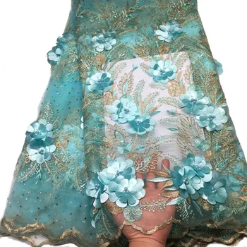3D Embroidered African Lace Fabric with Beaded For Party Wedding Dress Flower French Lace Fabric 5Yards
3D Embroidered African Lace Fabric with Beaded For Party Wedding Dress Flower French Lace Fabric 5Yards