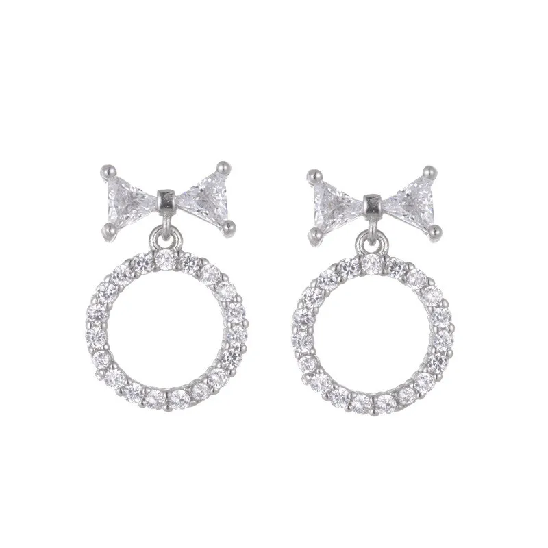 925 sterling silver Stud earrings Temperament bowknot Set auger allergy Ladies fashion jewelry wholesale
925 sterling silver Stud earrings Temperament bowknot Set auger allergy Ladies fashion jewelry wholesale