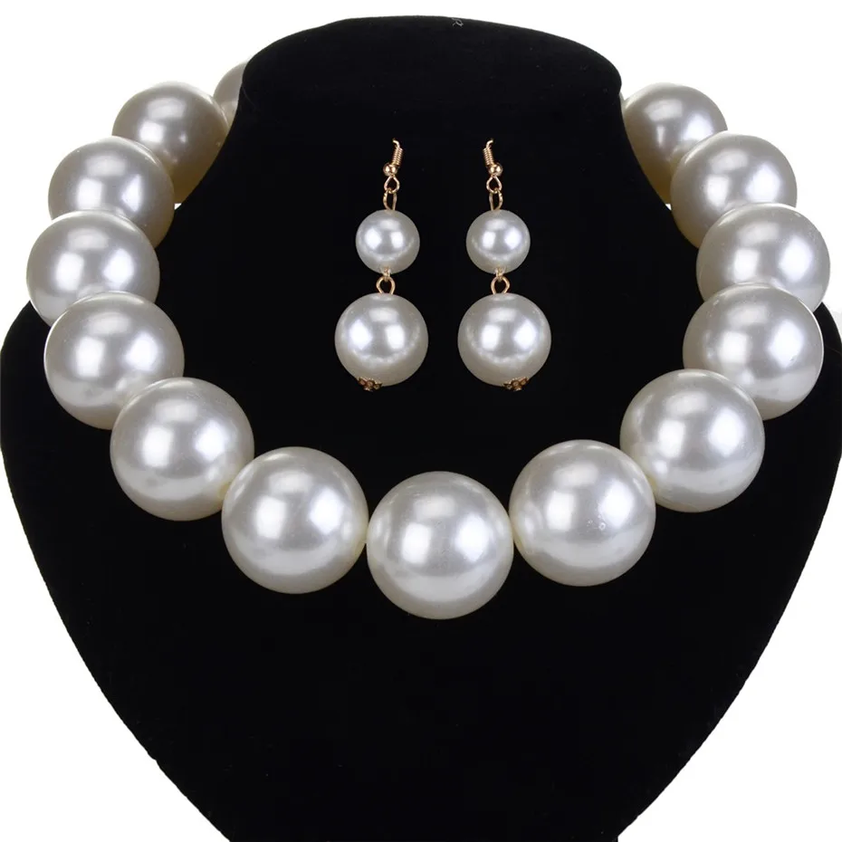 2019 Women Jewelry Set Resin Round Pearls Necklace Earrings Long Pearl Earring Statement Choker Colorful Green White Gold
2019 Women Jewelry Set Resin Round Pearls Necklace Earrings Long Pearl Earring Statement Choker Colorful Green White Gold