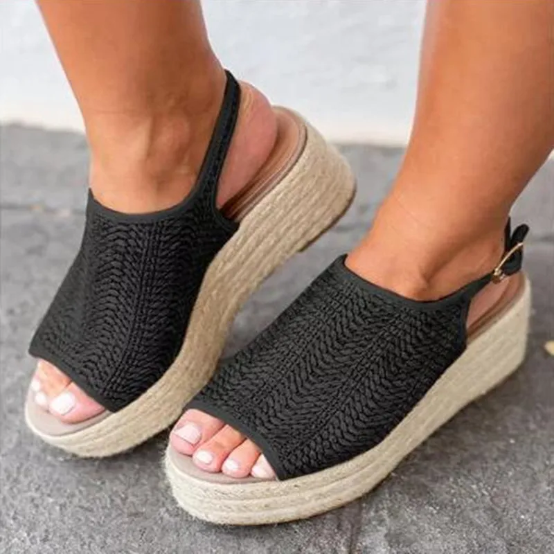 Women Platform Wedge Shoes Peep Toe Weaving Sandals Fish Mouth Shoes for Summer Popular
Women Platform Wedge Shoes Peep Toe Weaving Sandals Fish Mouth Shoes for Summer Popular