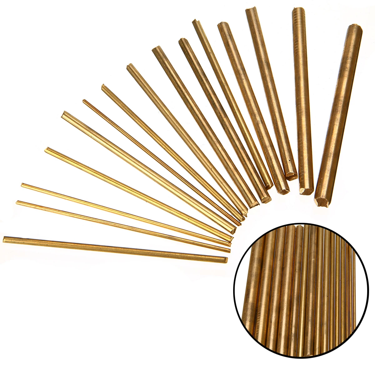 15pcs Durable Brass Round Rod Bar Shafts Watchmaker Lathe DIY Watch Tool Craft Making Parts 100mm Length Mayitr