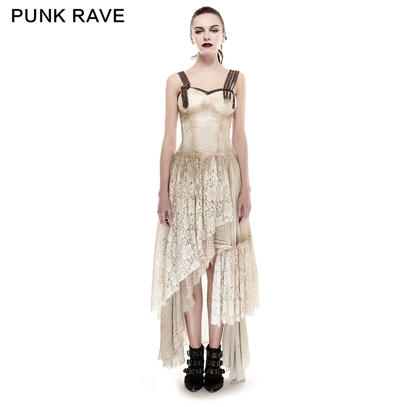 PUNK RAVE Steampunk Women Asymmetrical Hem Lace Matching Do Old Dress Long Condole Belt Dresses Summer Off Shoulder Clothing
PUNK RAVE Steampunk Women Asymmetrical Hem Lace Matching Do Old Dress Long Condole Belt Dresses Summer Off Shoulder Clothing