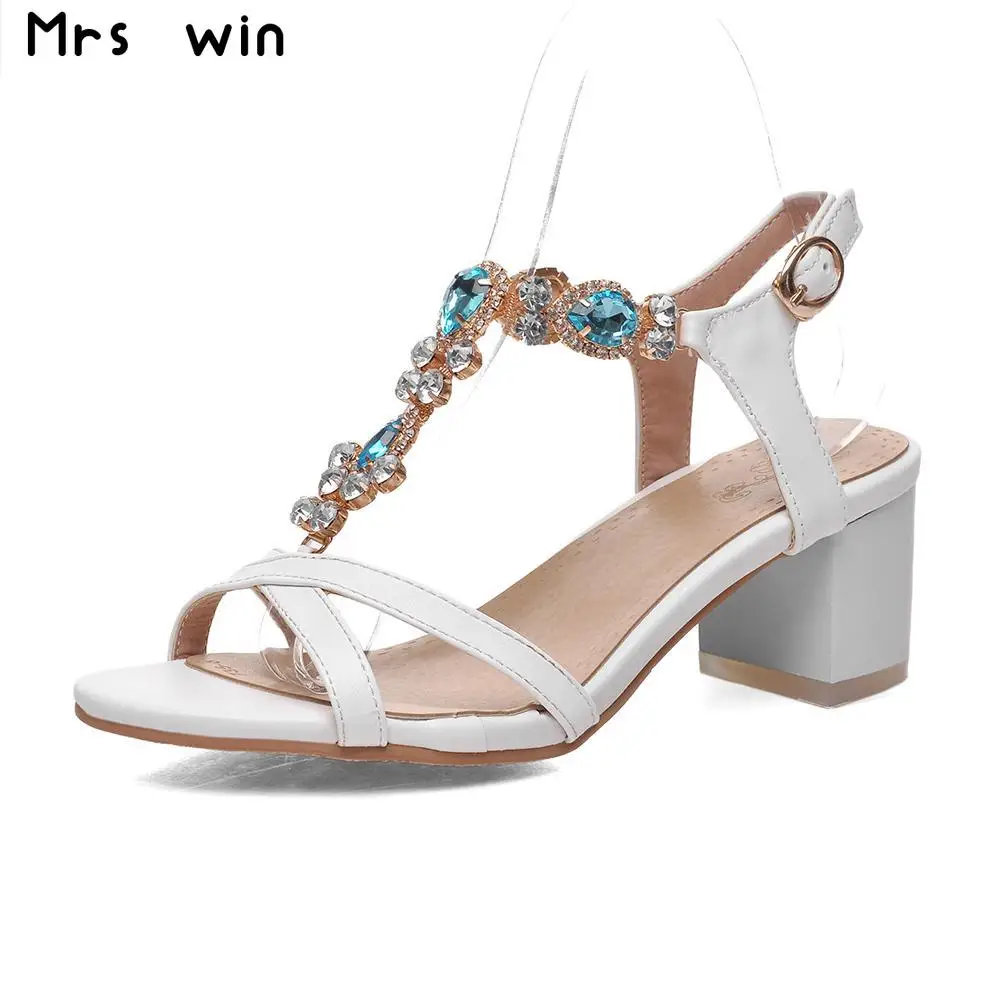 2017 Summer style Women sandals female square heel sandals open toe casual shoes woman large size 34-43