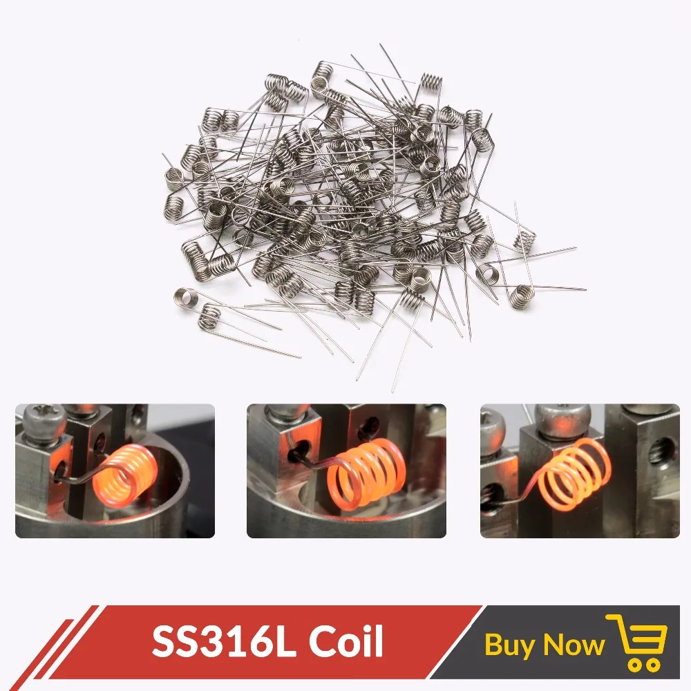 Volcanee 100coils SS316L Coil Heating Wire Prebuilt Premade Coil Electronic Cigarette DIY Wire Coil for RDA RBA Atomizer
Volcanee 100coils SS316L Coil Heating Wire Prebuilt Premade Coil Electronic Cigarette DIY Wire Coil for RDA RBA Atomizer