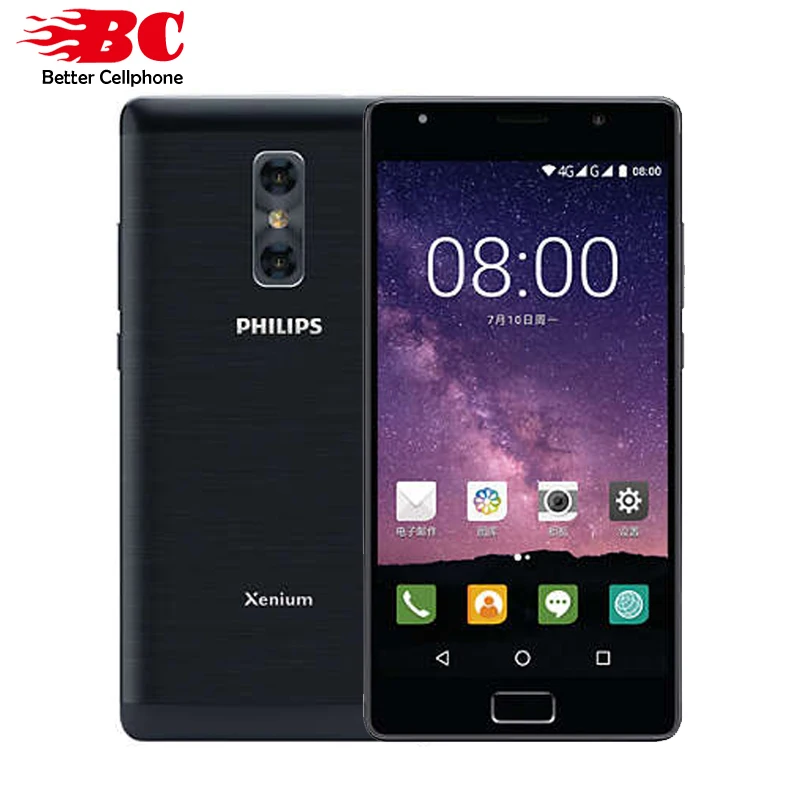 

Original Philips X598 4GB RAM 64GB ROM MTK Octa Core 1.5GHz 4000mAh battery Android 7.0 5.5 Inch dual camera Fingerprint phone