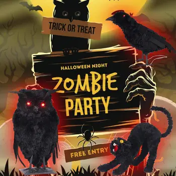 Halloween Haunted House Bar Decoration Glowing Bat Owl Crow Simulation Animal Party Terrorist Atmosphere Pendant
Halloween Haunted House Bar Decoration Glowing Bat Owl Crow Simulation Animal Party Terrorist Atmosphere Pendant