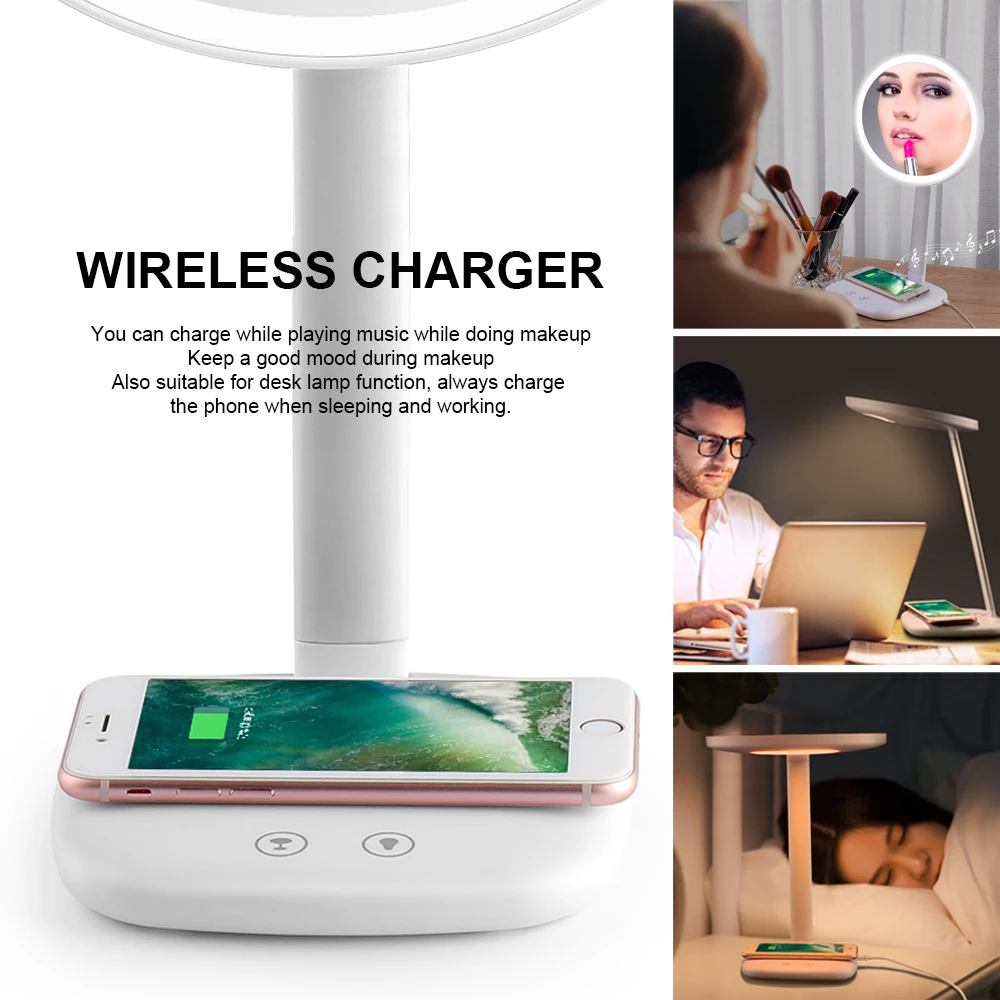 CAFELE Multifunction Desk Lamp Wireless Charger Lighted Makeup Mirror Cosmetic Mirror Vanity Mirror Led Lights Makeup Mirror
CAFELE Multifunction Desk Lamp Wireless Charger Lighted Makeup Mirror Cosmetic Mirror Vanity Mirror Led Lights Makeup Mirror