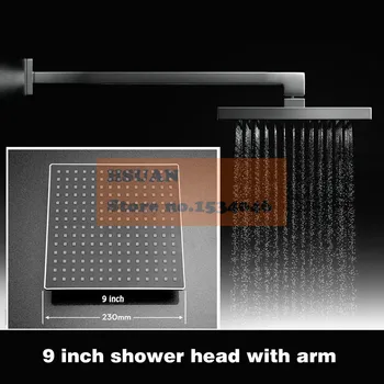 Bathroom bath item 9 inch big size ABS shower head and stainless steel shower with arm