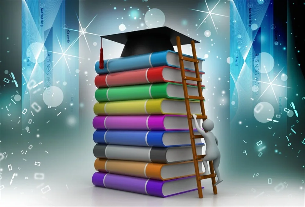 Laeacco Light Bokeh Books Ladder Bachelor's Cap Photographic Backgrounds Customized Photography Backdrops For Photo Studio
Laeacco Light Bokeh Books Ladder Bachelor's Cap Photographic Backgrounds Customized Photography Backdrops For Photo Studio