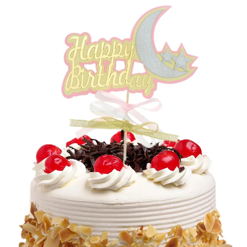 Cake Toppers Cake Flags Kids Happy Birthday Rainbow Cloud Moon