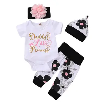 Baby Girl Clothing Bodysuit Short Sleeve Tops Floral Pants Headband Hat Outfit Set Cotton 4Pcs Newborn Lovely Toddler Baby Girls
Baby Girl Clothing Bodysuit Short Sleeve Tops Floral Pants Headband Hat Outfit Set Cotton 4Pcs Newborn Lovely Toddler Baby Girls