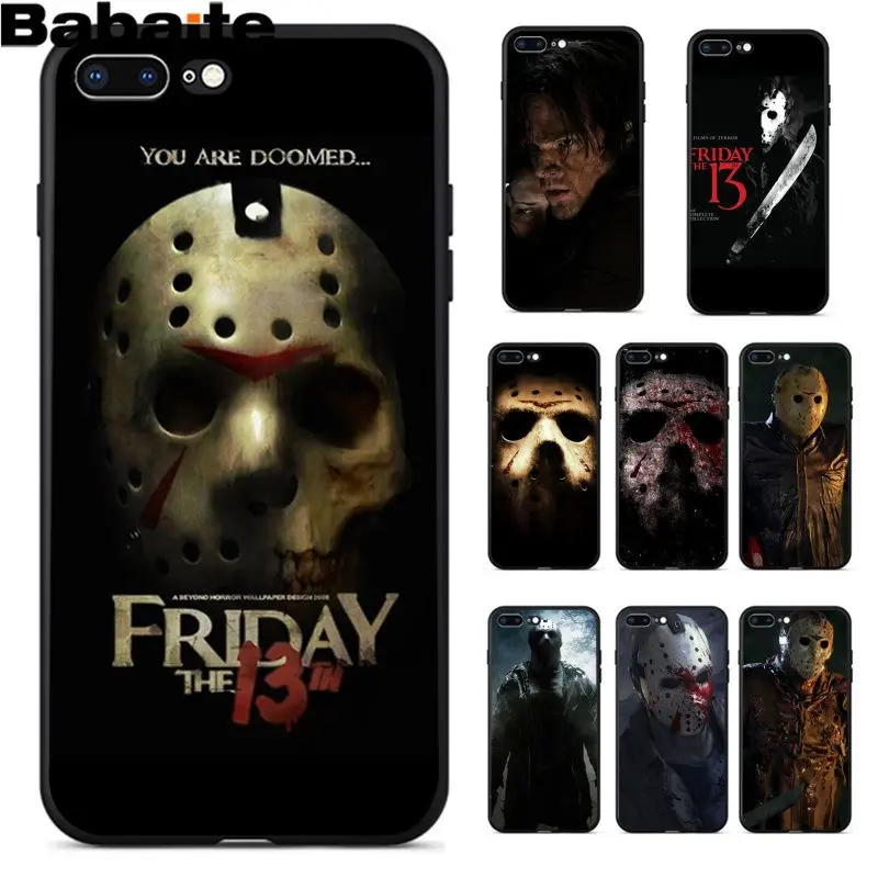 Черный чехол для телефона Jason вурхесская пятница 13 го из ТПУ iPhone 8 7 6 6S Plus X XS MAX 5 5S SE