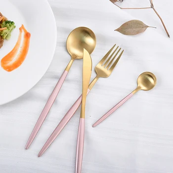 Best Hot Sale 4 Pcs/set Pink gold color Dinnerware Set 304 Stainless Steel Western Cutlery Kitchen Food Tableware Dinner Set
Best Hot Sale 4 Pcs/set Pink gold color Dinnerware Set 304 Stainless Steel Western Cutlery Kitchen Food Tableware Dinner Set