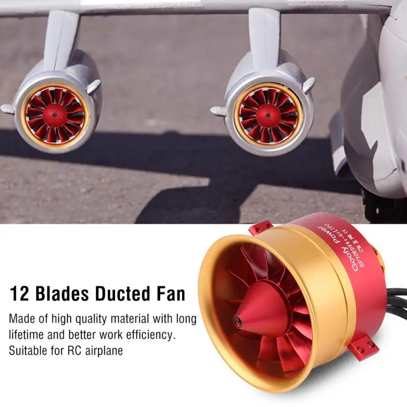 GP70mm 46S 12Blades 70mm Duct Fan with 2150KV Outrunner Motor for RC EDF Jet Airplane RC Airplane Motor
GP70mm 46S 12Blades 70mm Duct Fan with 2150KV Outrunner Motor for RC EDF Jet Airplane RC Airplane Motor