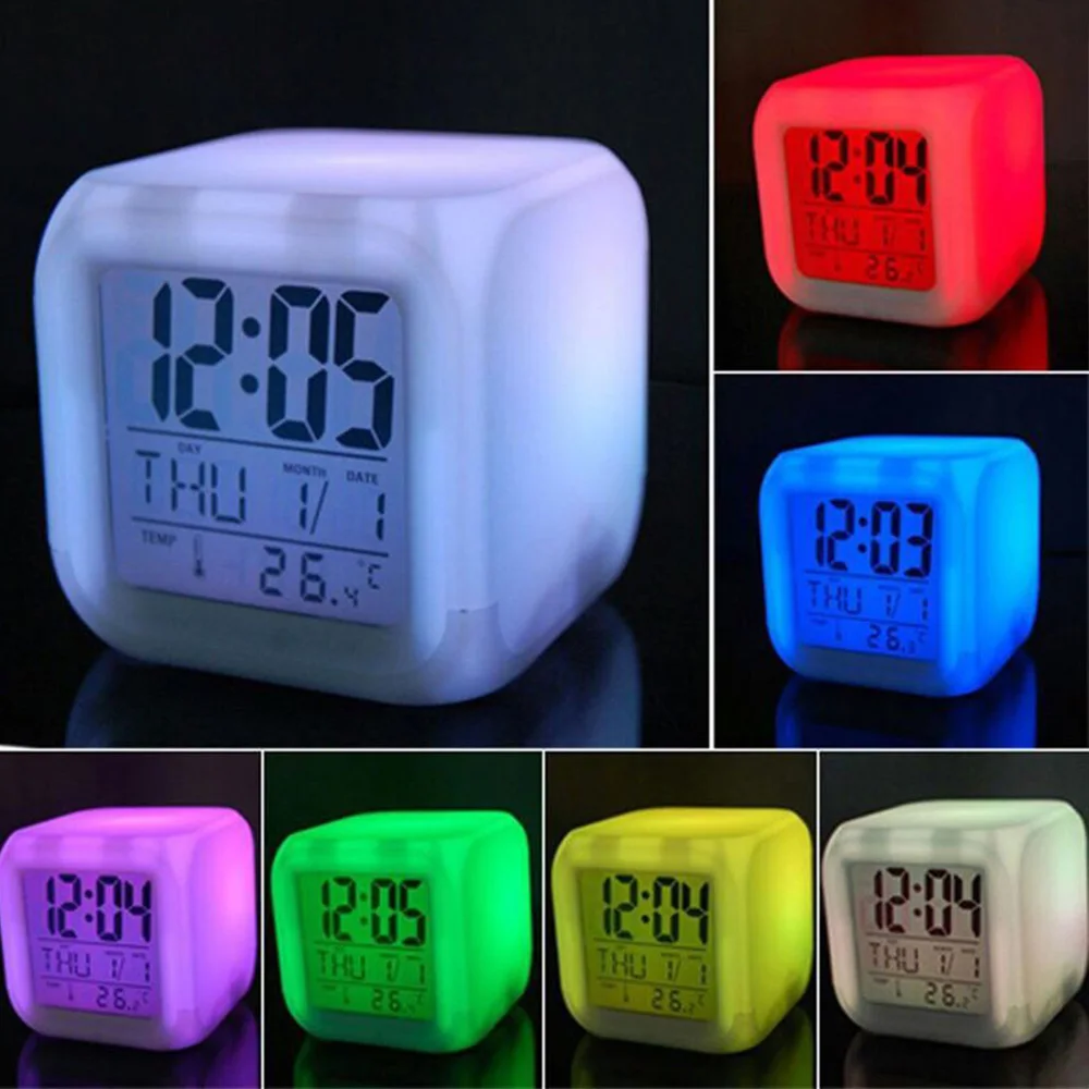 

Square Small Bed Compact Travel Quartz Beep Alarm Clock Cute Portable