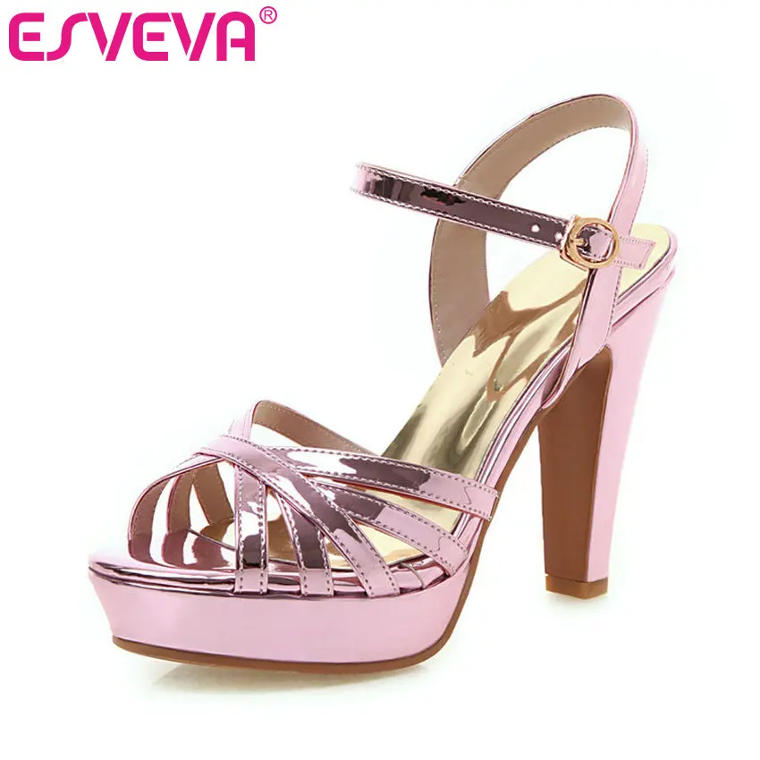 ESVEVA 2019 Ladies Sandals Thin High Heel Pointed Toe Ankle Strap PU Leather Ladies Buckle Elegant Women Shoes Summer Size 34-43
ESVEVA 2019 Ladies Sandals Thin High Heel Pointed Toe Ankle Strap PU Leather Ladies Buckle Elegant Women Shoes Summer Size 34-43