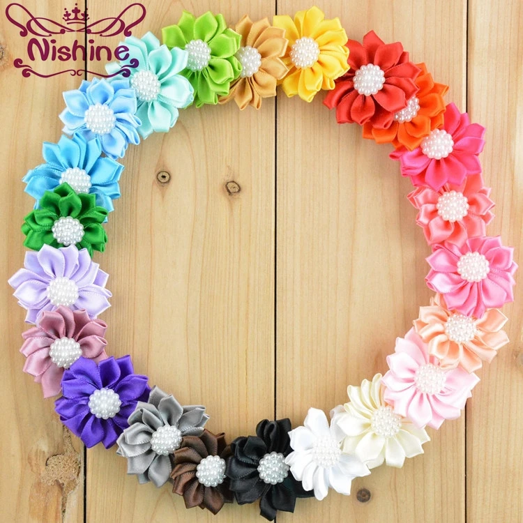 Nishine 10PCS Satin Ribbon Multilayers Fabric Flowers With Acrylic Pearl for Headbands Without Clips Girl DIY Hair Accessories
Nishine 10PCS Satin Ribbon Multilayers Fabric Flowers With Acrylic Pearl for Headbands Without Clips Girl DIY Hair Accessories
