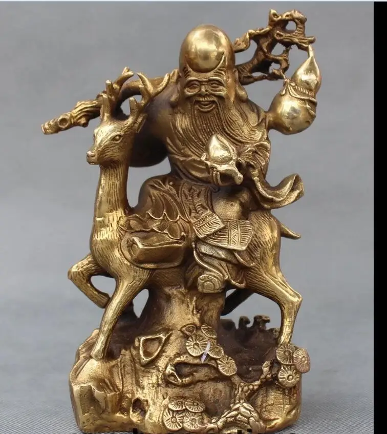 fafa8800123<< 8" Chinese Folk Bronze Sika deer Gourd Shou Tao Longevity ShouXing Statue
fafa8800123<< 8" Chinese Folk Bronze Sika deer Gourd Shou Tao Longevity ShouXing Statue