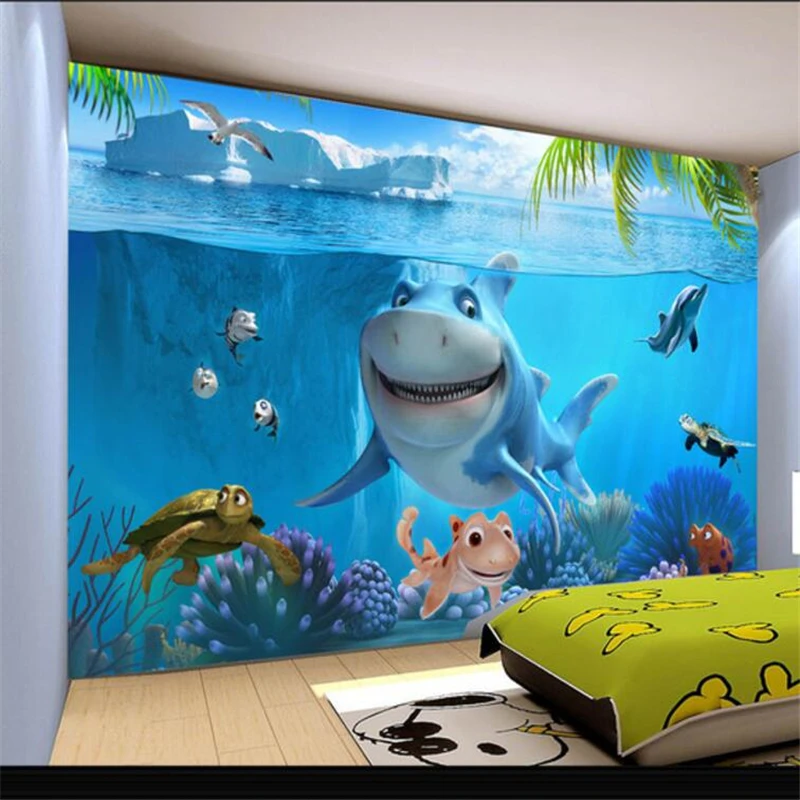 

beibehang papel parede Custom wallpaper 3D underwater world children room backdrop papel de parede infantil papier peint behang