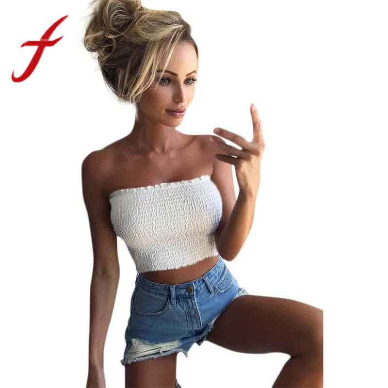 

2019 Women Crop Tops Strapless Elastic blusas Boob Bandeau Tube Tops Bra Lingerie Breast Wrap Solid Tank bras top lingerie New