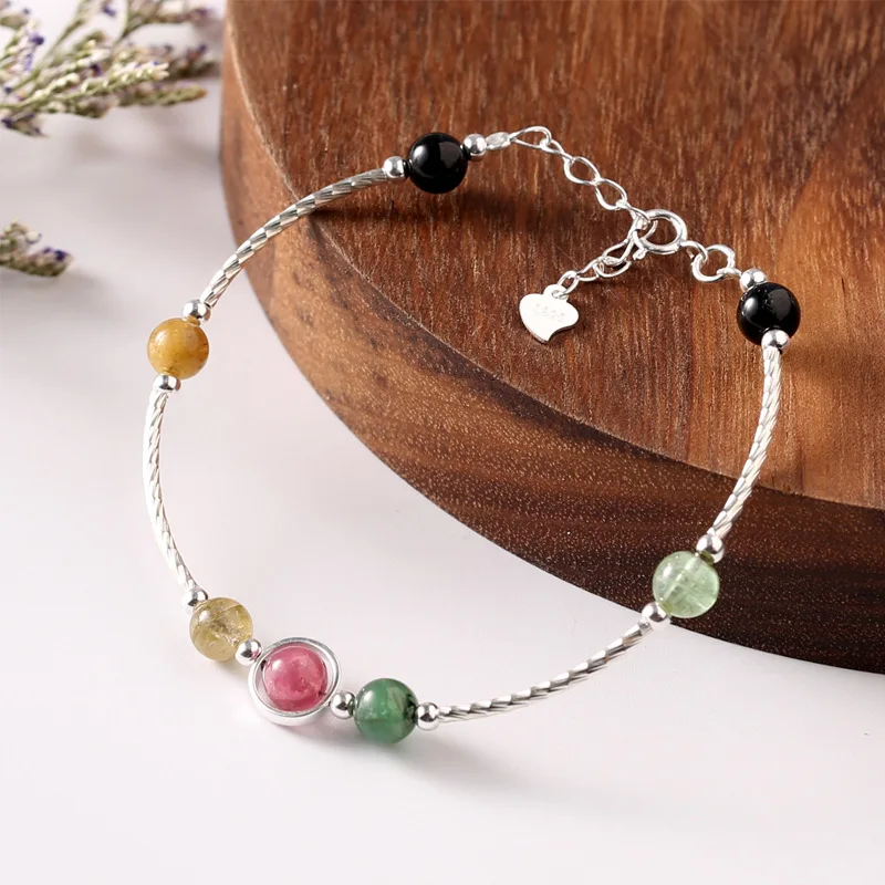 Real Pure 925 Sterling Silver High Quality Bracelet Jewelry Multicolor Natural Stone Charm Bracelet Fashion Silver 925 Jewelry
Real Pure 925 Sterling Silver High Quality Bracelet Jewelry Multicolor Natural Stone Charm Bracelet Fashion Silver 925 Jewelry